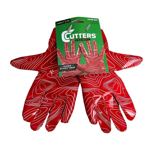 Cutters Game Day Receiver Gloves  Adult Size L/XL  Football  NWT  Red - Picture 1 of 4